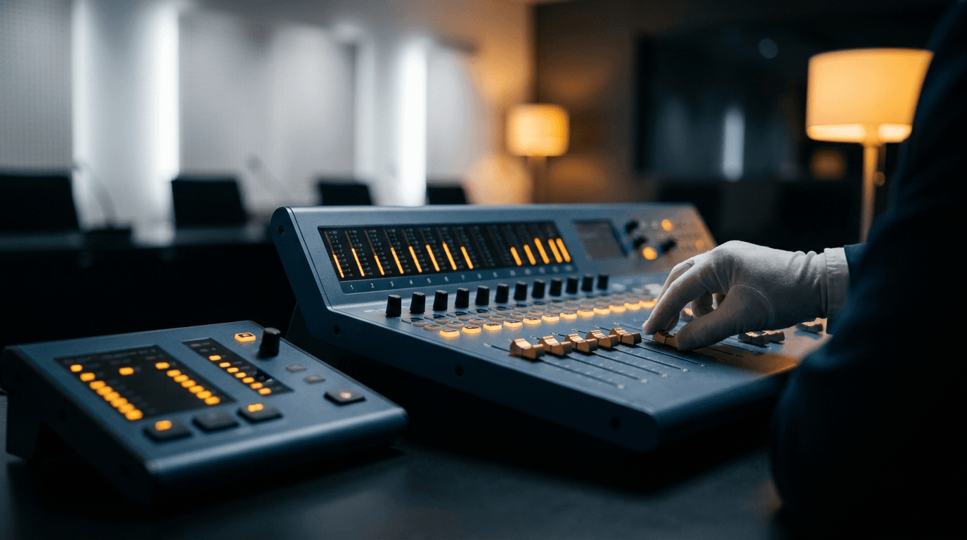 The console and mixer routing the signal