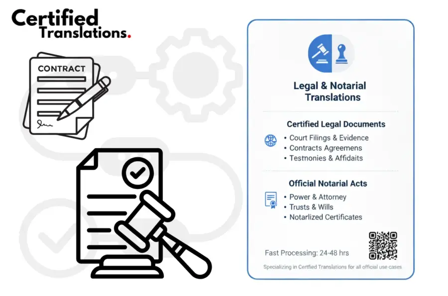Legal document translation services